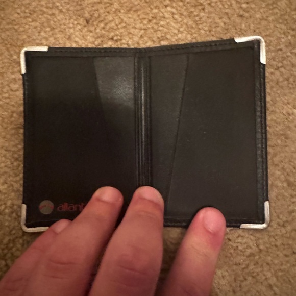 Elegant Black Leather Phone Case with Silver Trim - Picture 2 of 3